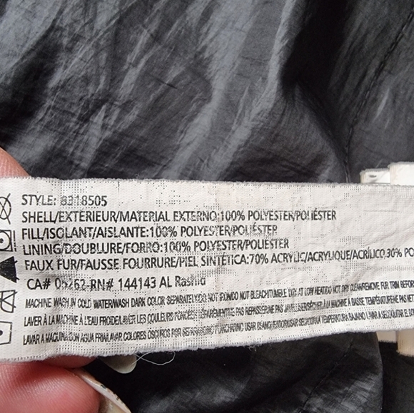 Point Zero Quilted Black Parka Coat Ladies Size M - Picture 9 of 11